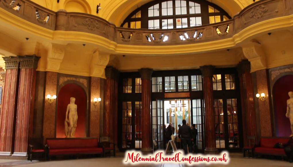 Main Hall inside Gellert Thermal Baths in Budapest Hungary Art Nouveau